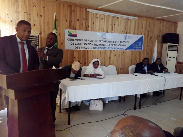 image Coopération Signature de deux accords de coopération entre les Comores et la Fao